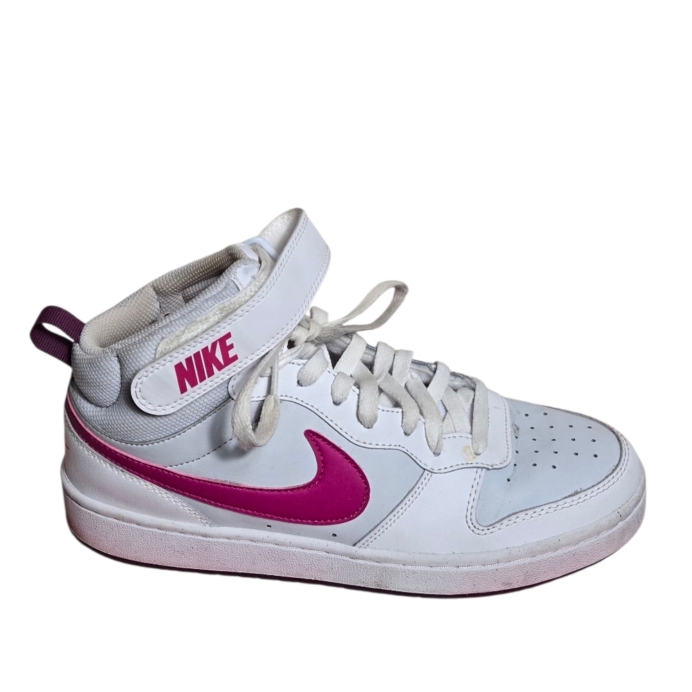Nike Pink And White Court Borough Mid 2 Sneakers